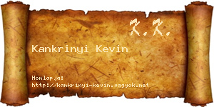 Kankrinyi Kevin névjegykártya